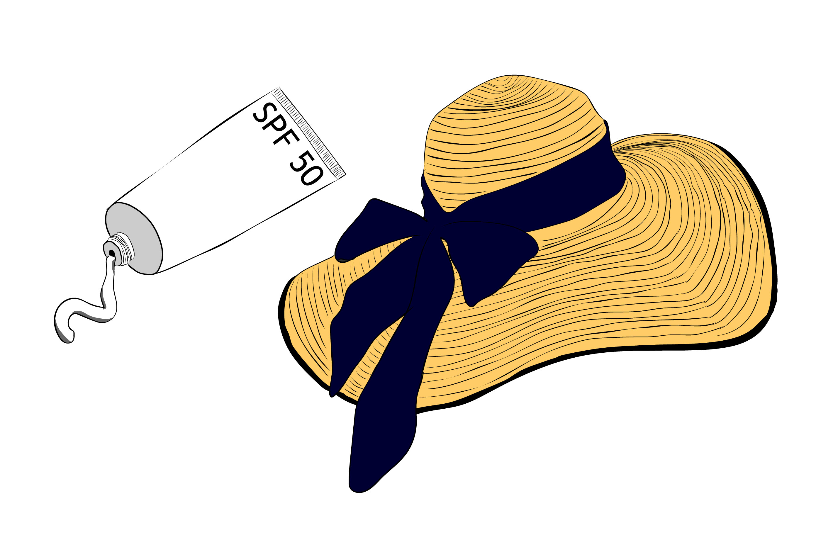 Krém SPF50 a klobouk